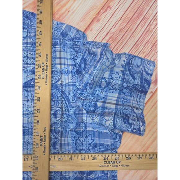 Ralph Lauren Mens Blue Paisley Plaid Button-Down Shirt XL - Picture 7 of 7